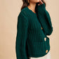 CHUNKY STATEMENT BUTTON CABLE KNIT CARDIGAN: MOCHA MOUSSE / S