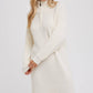 Cream Quarter-Zip Dress