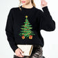 Christmas Tree Sequin Accent Knitted Sweater VT81484G: PINK / L