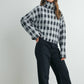 Fall Check Turtleneck Sweater - BMW7532: TAUPE MULTI / M