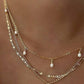 MULTI LAYER STONE CHAIN TEARDROP CHARM NECKLACE | 40NK9637: GOLD