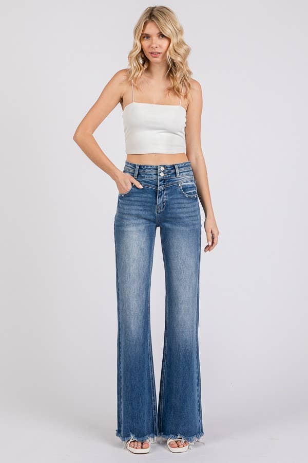 High Rise Stretch Wide Flare
