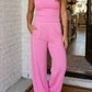 LAS Ribbed Tank Top and Sweatpants Set (S-XL): Yellow / Missy / XL