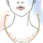 MULTI LAYER STONE CHAIN TEARDROP CHARM NECKLACE | 40NK9637: GOLD