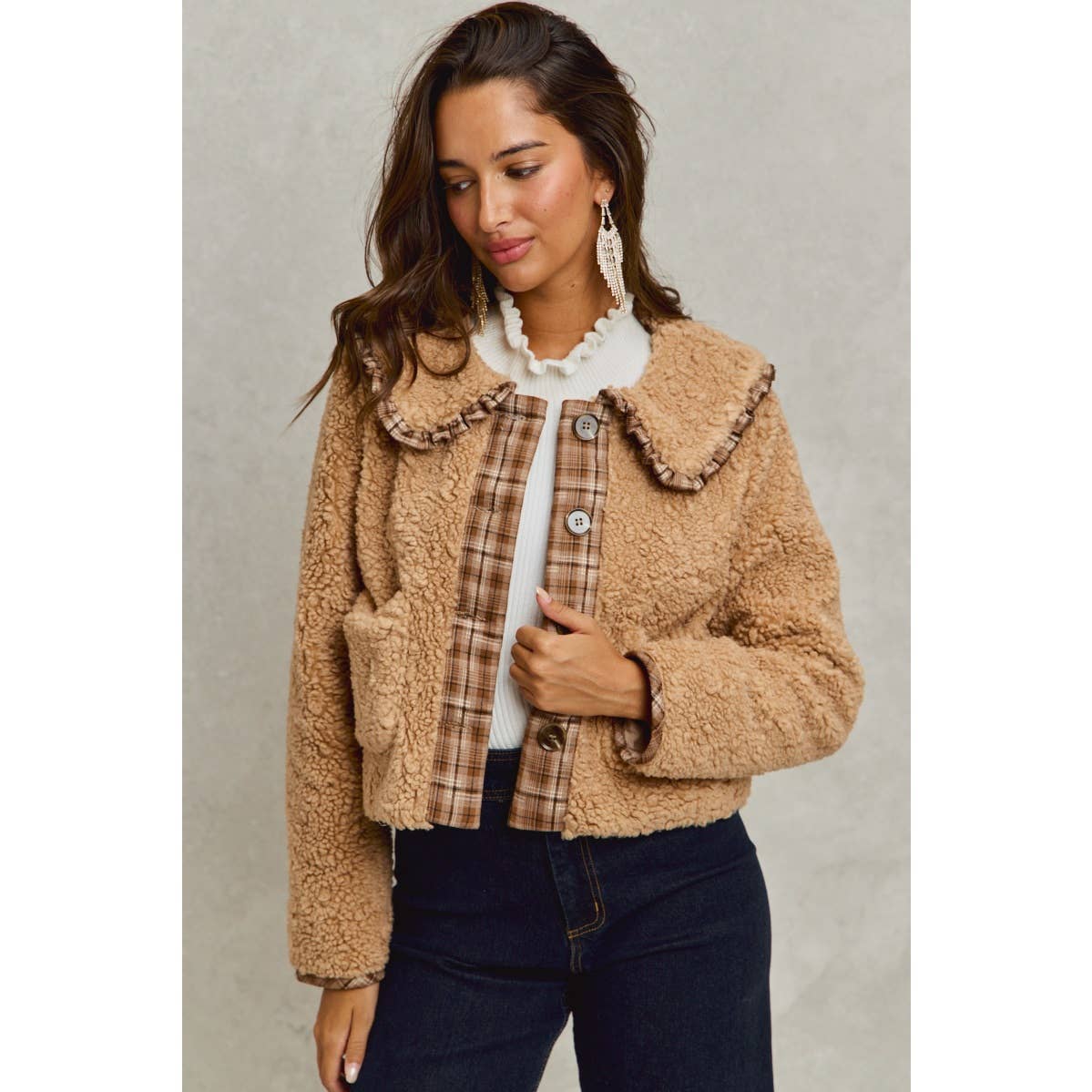 Taupe Sherpa Placket