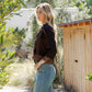 Earthy Boho Button Down Cropped Shirt (New Color): Chestnut / REGULAR (S-M-L-XL 1-2-2-1)