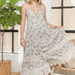 Ivory Blue V Neck Dress