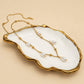 STAINLESS STEEL TARNISH FREE PEARL NECKLACE | 40NK9745: Gold