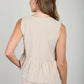 Mocha Stripe Front Tie Top