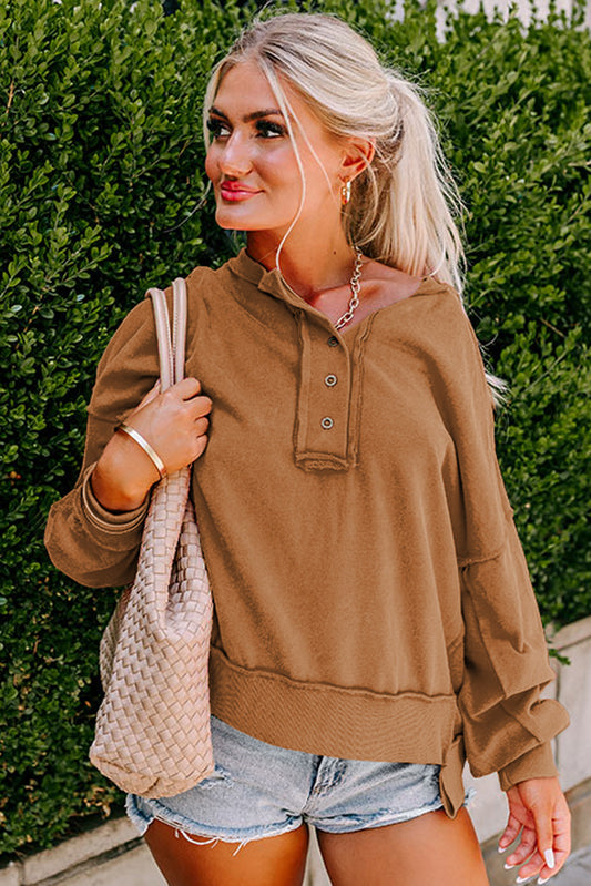 Chestnut Button Sweatshirt