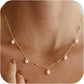STAINLESS STEEL TARNISH FREE PEARL NECKLACE | 40NK9745: Gold