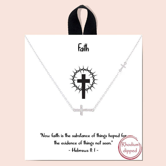 Gold-Dipped Two Cross Necklace