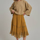 CRINKLED WOVEN BOHO MIDI SKIRT _JLB80101-01: OLIVE / S-M-L(2-2-2)