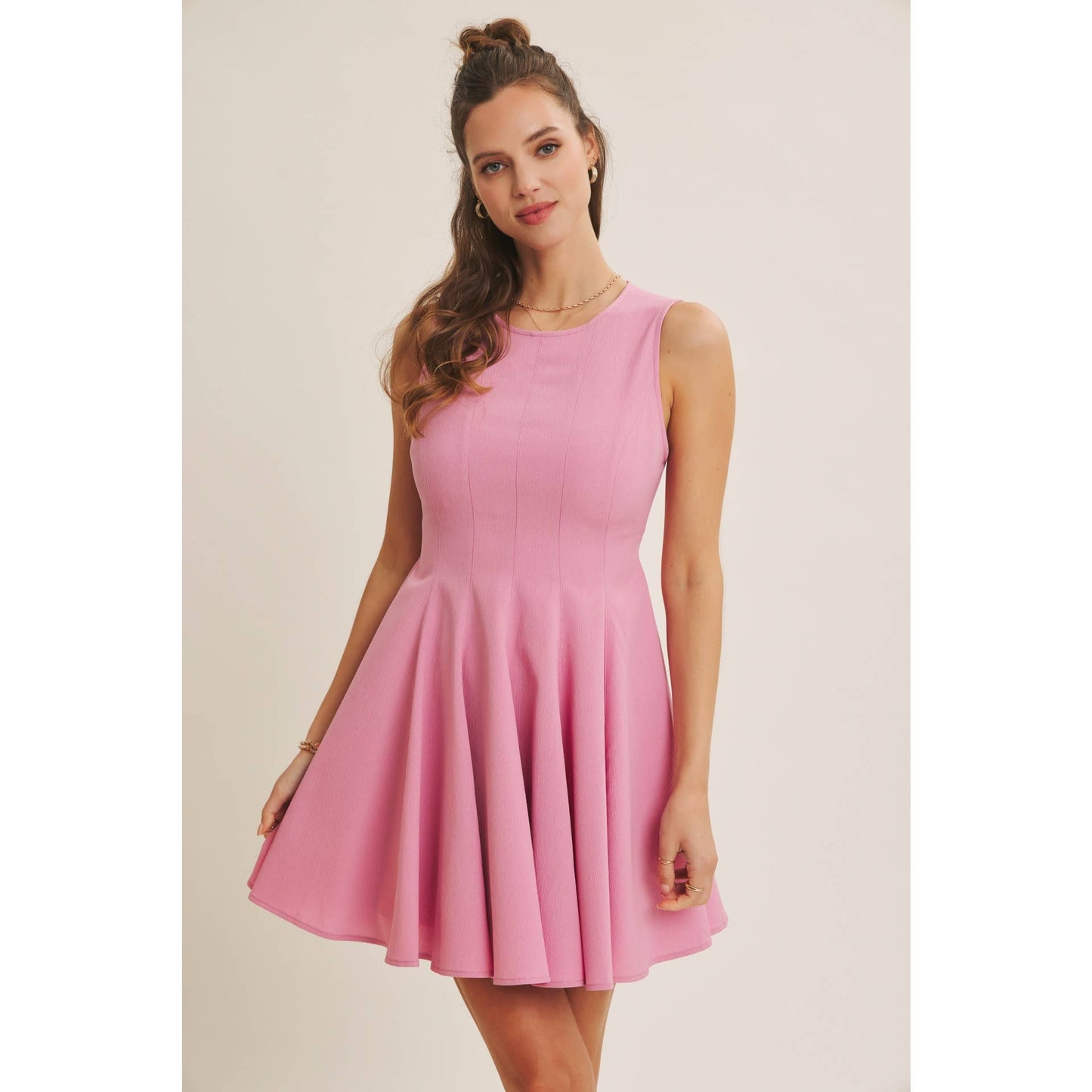 Orchid Pink Flare Mini Dress