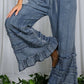 Flared Ruffle Denim
