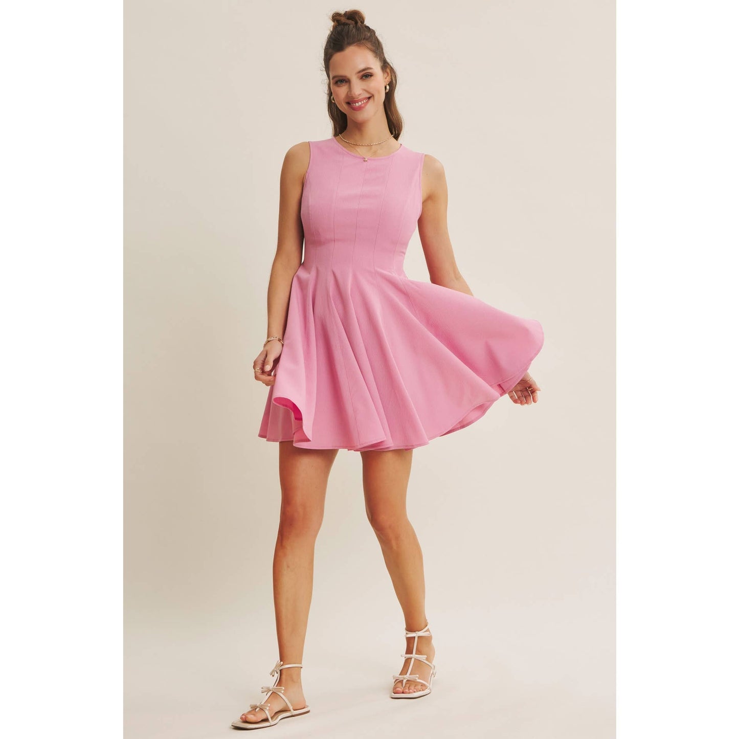 Orchid Pink Flare Mini Dress