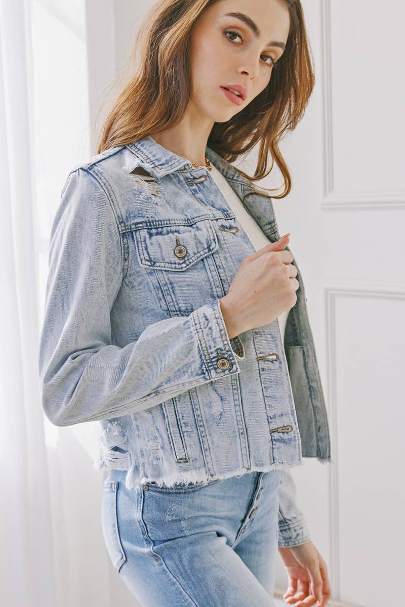 Light Fray Hem Jacket