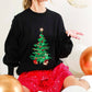 Christmas Tree Sequin Accent Knitted Sweater VT81484G: PINK / L