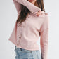 5221HK Button Front Cropped Knit Cardigan: Pink / Contemporary / M