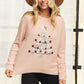LESW3791-CHRISTMAS TREE GLITTER SWEATER TOP: Hunter Green / S-M-L(2-2-2)