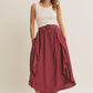 RUSTIC WEEKEND TWOFER MAXI DRESS WITH CASCADING RUFFLES: COCONUT BROWN / S