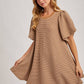Latte Puff Striped Dress