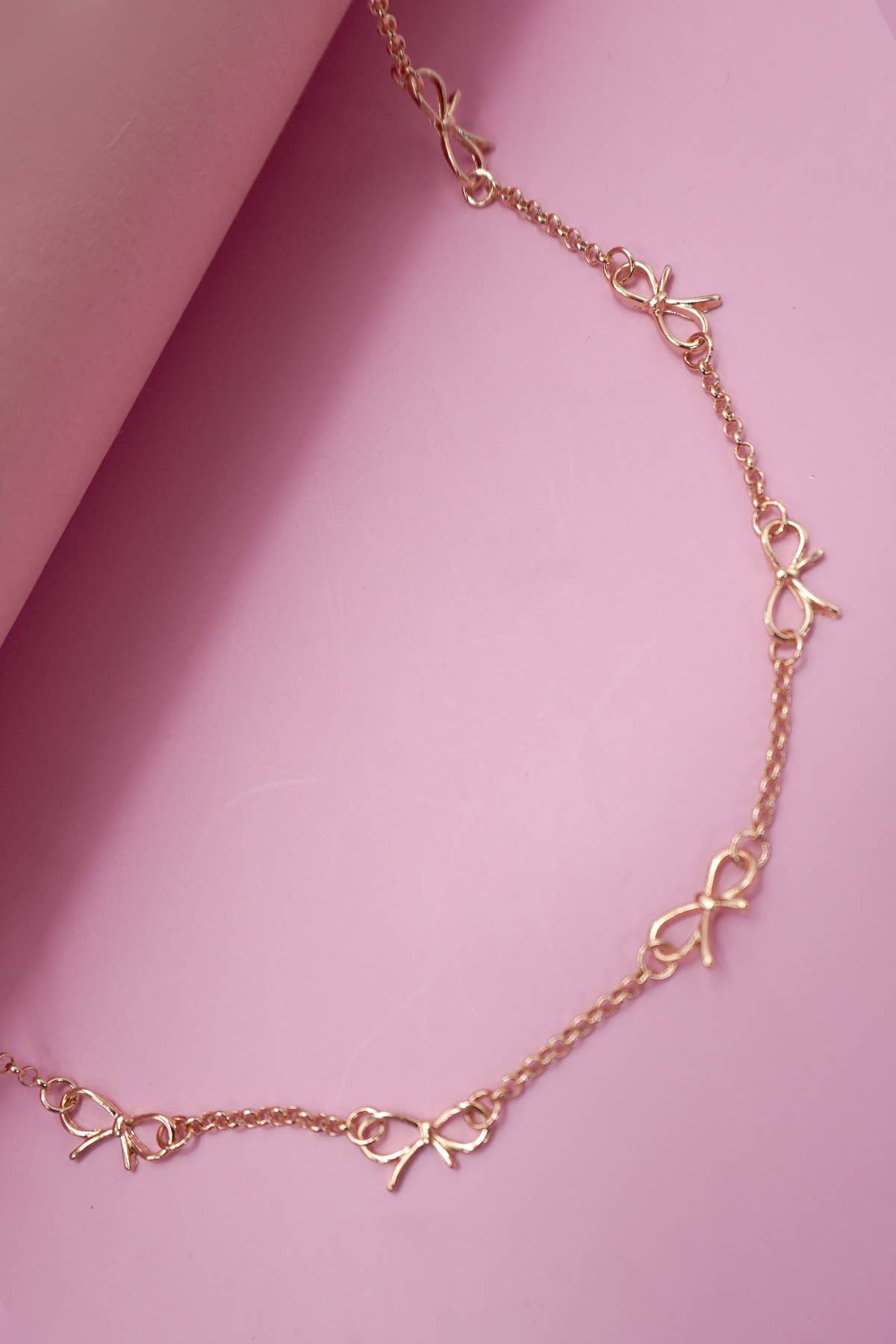 Gold Bow Cutout Necklace