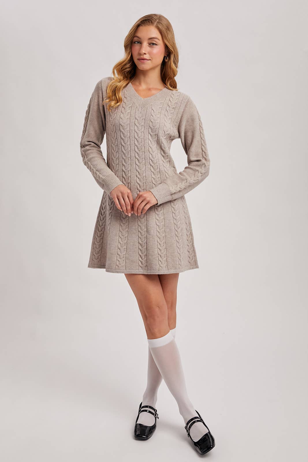Mushroom Cabel Sweater Dress