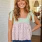 LAS Floral Printed Knot Straps Babydoll Tank Top (S-XL): Green / Missy / XL