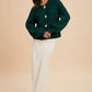 CHUNKY STATEMENT BUTTON CABLE KNIT CARDIGAN: MOCHA MOUSSE / S