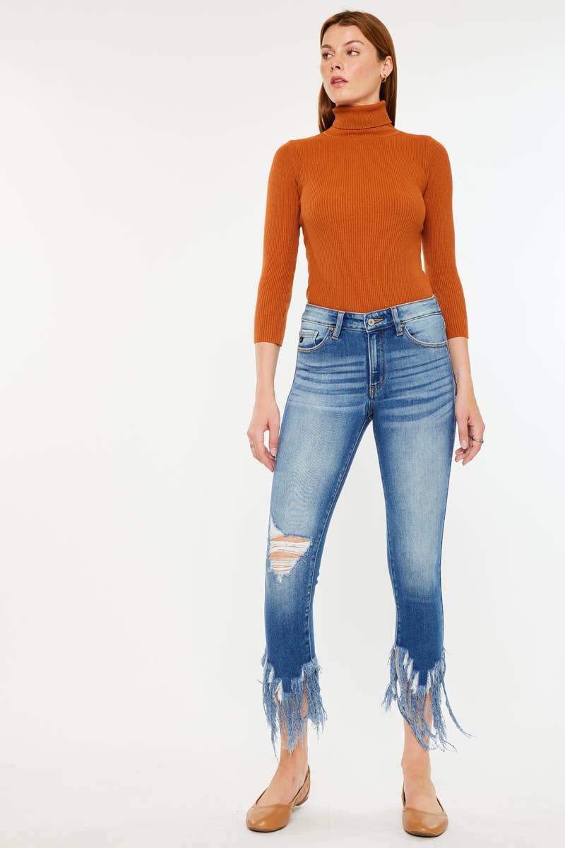 MID RISE ANKLE SKINNY JEANS-KC9169M: MEDIUM / 5/26