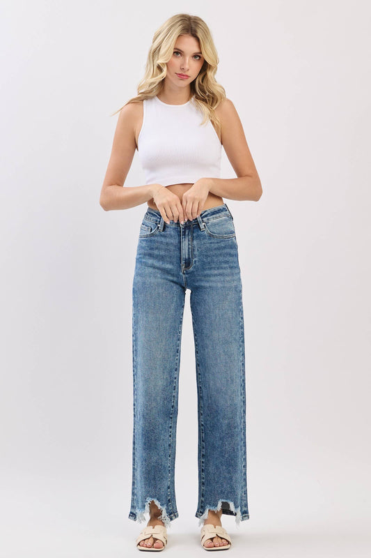 High Rise Slim Wide Jeans