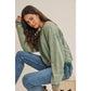 Washed Green Cinched Sweatshirt