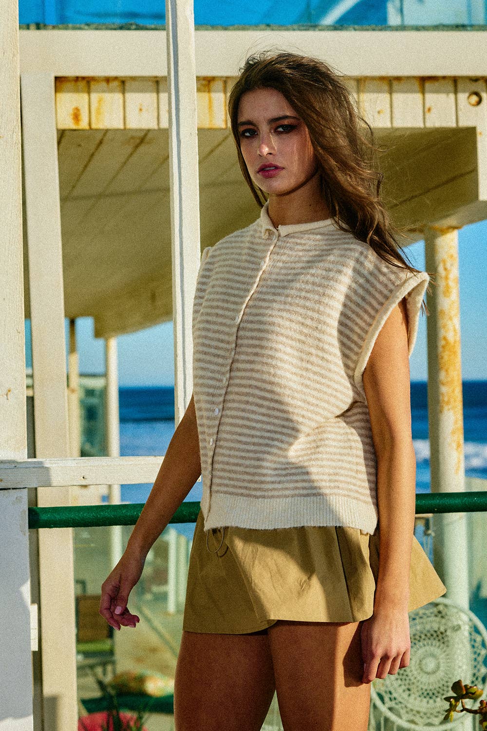 Oatmeal Stripe Cardigan
