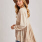 TIERED RUFFLE HEM SWEATSHIRT: OATMEAL / S