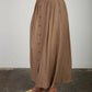 Mocha Button Down Midi Skirt