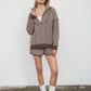 Striped Chocolate Brown Half Zip