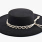 Black Suede Hat with Macrame Band