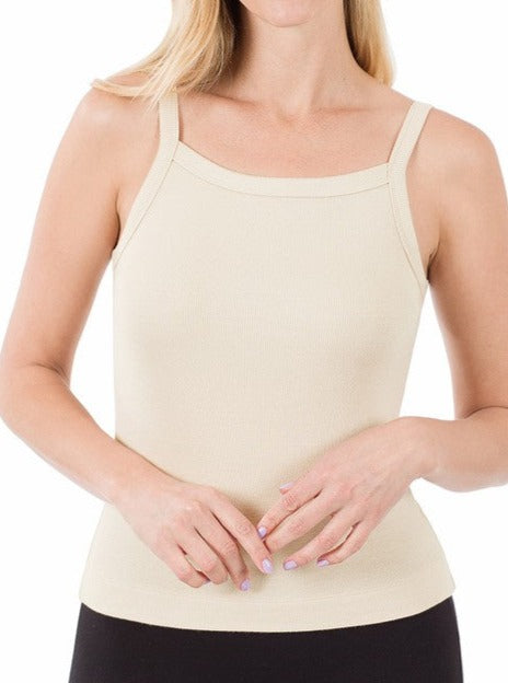 Sand Beige Ribbed Cami
