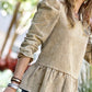 Corduroy Puff Shoulder Top