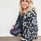 Leapord Cardigan - Black on White