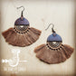 Coffee Fan Tassel Earrings