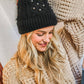 Fur Lined Beanie with Pearl