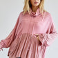 Turtle Neck Ruffle Long Sleeve