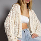 Ivory Oversize Weave Cardigan